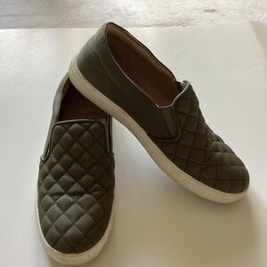 Green loafers Size 8